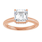 14K rose gold 2 CT Asscher Diamond Halo-Style Engagement Ring   