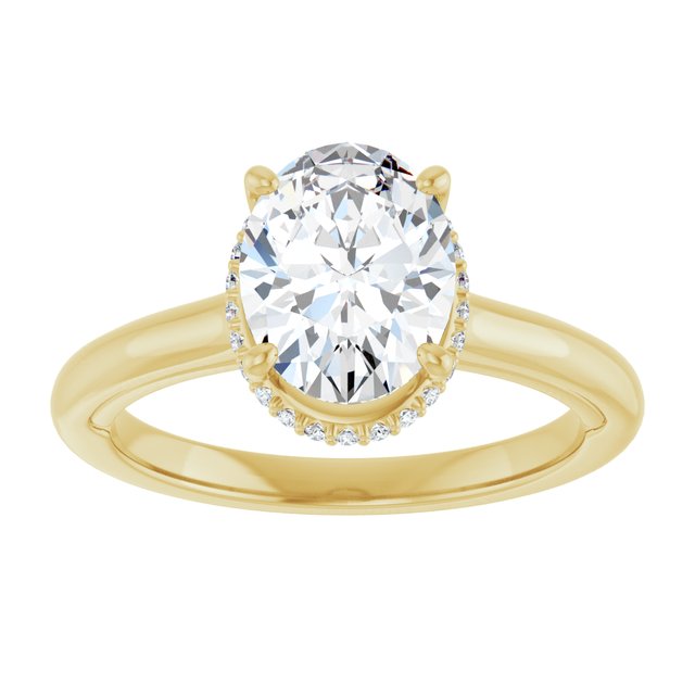 14K yellow gold 2 CT Oval Diamond Halo-Style Engagement Ring   