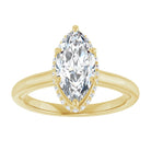 14K yellow gold 2 CT Marquise Diamond Halo-Style Engagement Ring   