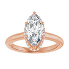 14K rose gold 2 CT Marquise Diamond Halo-Style Engagement Ring   