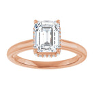 14K rose gold 2 CT Emerald Diamond Halo-Style Engagement Ring   