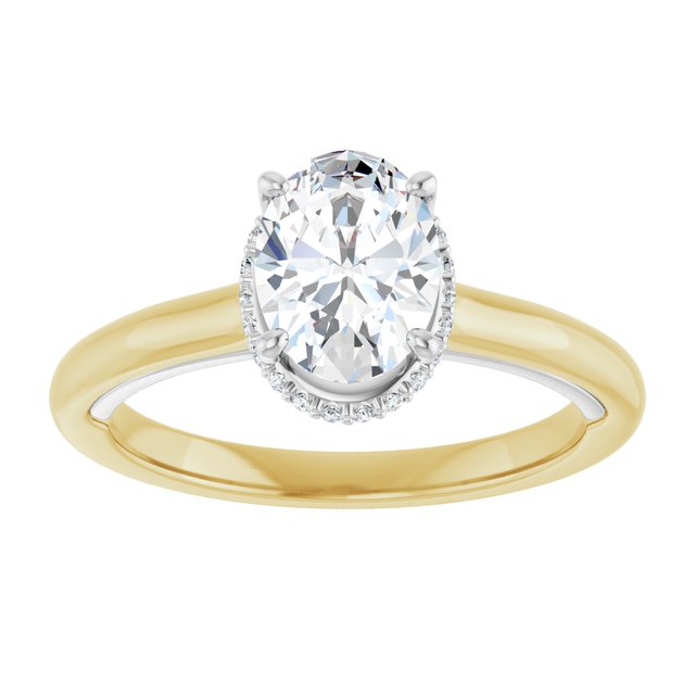 14K yellow/white gold 1 CT Oval Diamond Halo-Style Engagement Ring   