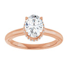 14K rose gold 1 CT Oval Diamond Halo-Style Engagement Ring   