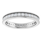 14K white gold Diamond Square Milgrain Diamond Eternity Band