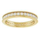 14K yellow gold Diamond Square Milgrain Diamond Eternity Band