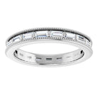 14K white gold Diamond Baguette Milgrain Diamond Eternity Band