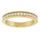 14K yellow gold Diamond Round Milgrain Diamond Eternity Band