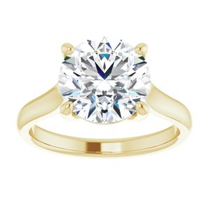 14K Yellow 9.4 mm Round Solitaire Engagement Ring Mounting