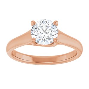 14K Rose 6.5 mm Round Solitaire Engagement Ring Mounting