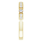 Side View of  Deco Diamond Ring in Yellow Gold