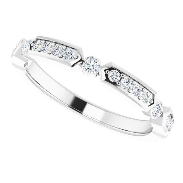 Stackable Deco Diamond Ring in White Gold