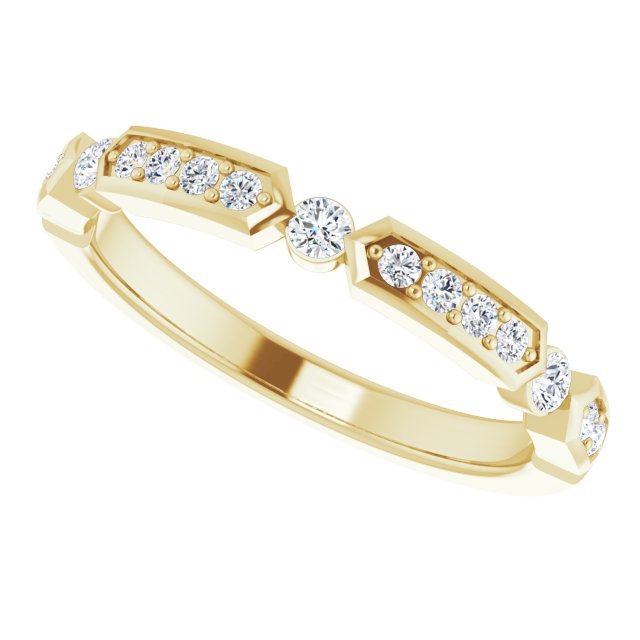 Stackable Deco Diamond Ring in Yellow Gold