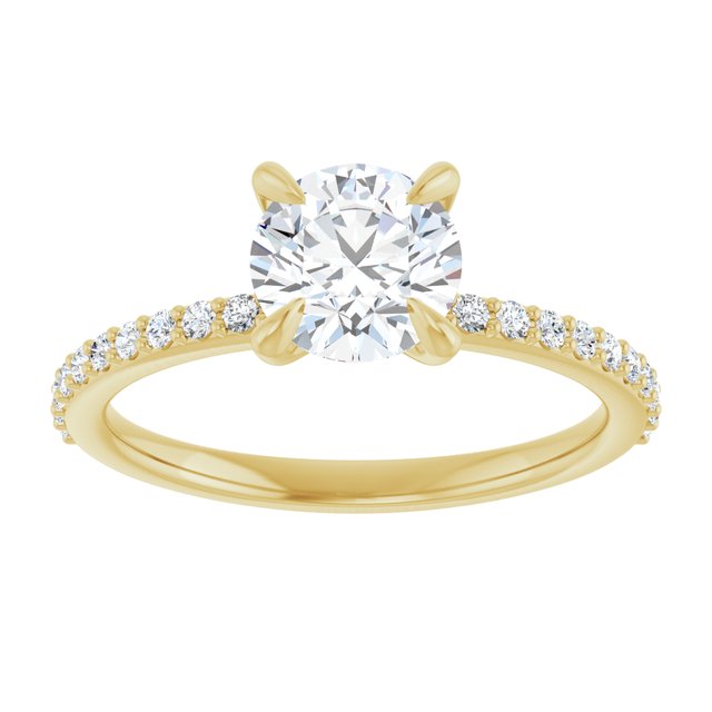 14K Yellow  6.5 mm Round Engagement Ring Mounting