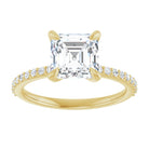 14K Yellow  7 mm Asscher Engagement Ring Mounting