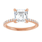 14K Rose  7 mm Asscher Engagement Ring Mounting