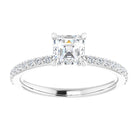 14K White  5 mm Asscher Engagement Ring Mounting