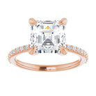 14K Rose  8 mm Asscher Engagement Ring Mounting