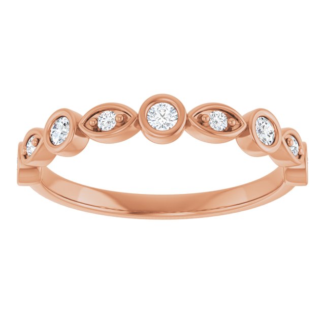 14K rose gold Round Swing Diamond Band   