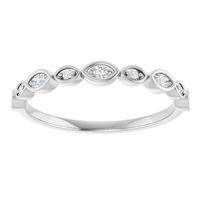 14K white gold Marquise Swing Diamond Band   