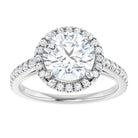 14K white gold 2 CT Round Diamond French-Set Engagement Ring