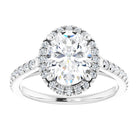 14K white gold 2 CT Oval Diamond French-Set Engagement Ring