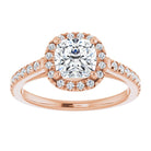 14K rose gold 1 CT Cushion Diamond French-Set Engagement Ring