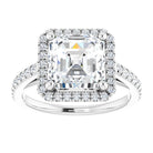 14K white gold 3 CT Asscher Diamond French-Set Engagement Ring