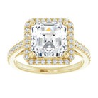 14K yellow gold 3 CT Asscher Diamond French-Set Engagement Ring