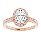 14K rose gold 1 CT Oval Diamond French-Set Engagement Ring