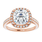 14K rose gold 3 CT Cushion Diamond French-Set Engagement Ring