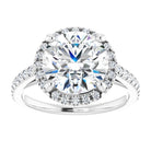 14K white gold 3 CT Round Diamond French-Set Engagement Ring