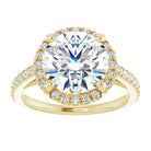 14K yellow gold 3 CT Round Diamond French-Set Engagement Ring