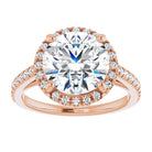 14K rose gold 3 CT Round Diamond French-Set Engagement Ring