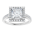 14K white gold 2 CT Square Diamond French-Set Engagement Ring