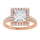 14K rose gold 2 CT Square Diamond French-Set Engagement Ring