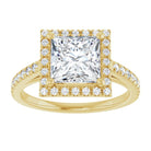 14K yellow gold 2 CT Square Diamond French-Set Engagement Ring