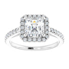 14K white gold 1 CT Asscher Diamond French-Set Engagement Ring