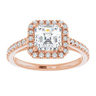 14K rose gold 1 CT Asscher Diamond French-Set Engagement Ring