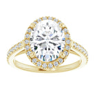 14K yellow gold 3 CT Oval Diamond French-Set Engagement Ring