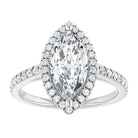 14K white gold 2 CT Marquise Diamond French-Set Engagement Ring