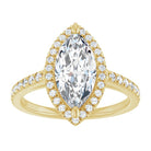 14K yellow gold 2 CT Marquise Diamond French-Set Engagement Ring