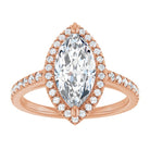 14K rose gold 2 CT Marquise Diamond French-Set Engagement Ring