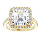 14K yellow gold 4 CT Asscher Diamond French-Set Engagement Ring