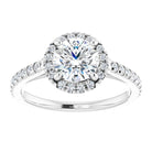 14K white gold 1 CT Round Diamond French-Set Engagement Ring