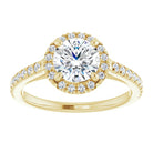 14K yellow gold 1 CT Round Diamond French-Set Engagement Ring