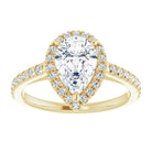 14K yellow gold 2 CT Pear Diamond French-Set Engagement Ring