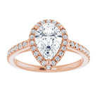 14K rose gold 2 CT Pear Diamond French-Set Engagement Ring