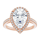 14K rose gold 3 CT Pear Diamond French-Set Engagement Ring