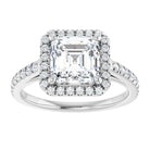 14K white gold 2 CT Asscher Diamond French-Set Engagement Ring