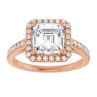 14K rose gold 2 CT Asscher Diamond French-Set Engagement Ring